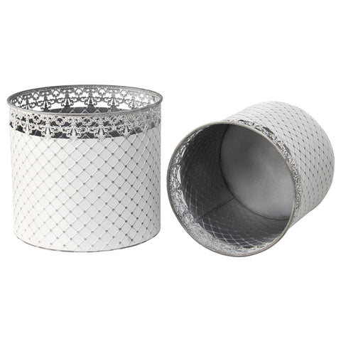Set 2 French Country Round Planter / Storage 32cm