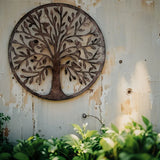 Laser Cut Round Tree Of Life w Birds Wall Art 60x59.7cm