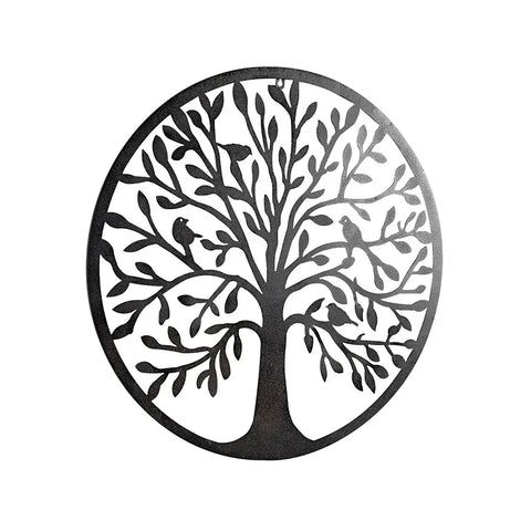 Laser Cut Round Tree Of Life w Birds Wall Art 60x59.7cm