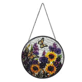 Flowers + Butterflies Stained Glass Sun Catcher 35cm