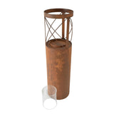 Rust Round Pillar Candle Holder 55cm
