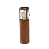 Rust Round Pillar Candle Holder 55cm