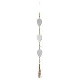 Handcrafted Hanging 3-Leaf Mobile with Beads & Tassel 8x105cm