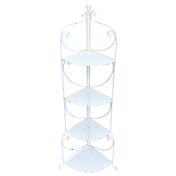 Martinique Aged 4-Shelf Corner Unit / Plant Stand 54x132cm