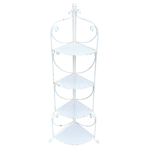 Martinique Aged 4-Shelf Corner Unit / Plant Stand 54x132cm