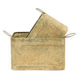 Set 2 Nested Vintage Style Storage Bins 28cm