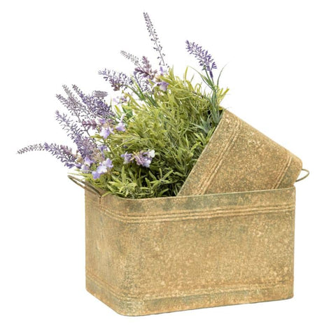 Set 2 Nested Vintage Style Storage Bins 28cm