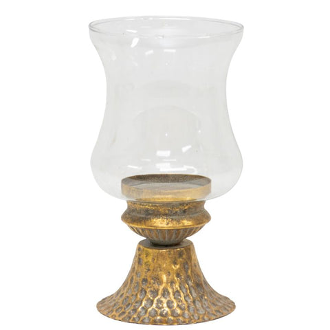 Lustre Footed Pressed - Metal Candleholder 25cm