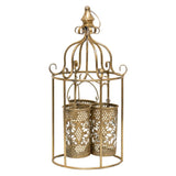 Lustre 'Cage' w 3 Pillar Candleholders 45cm