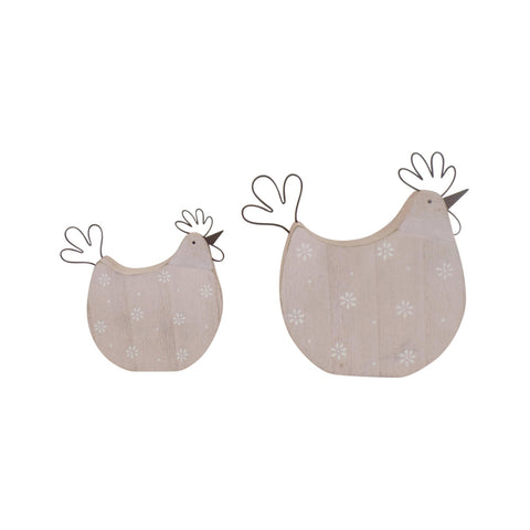Set 2 Mum & Child Pastel & Rust Chooks 17cm