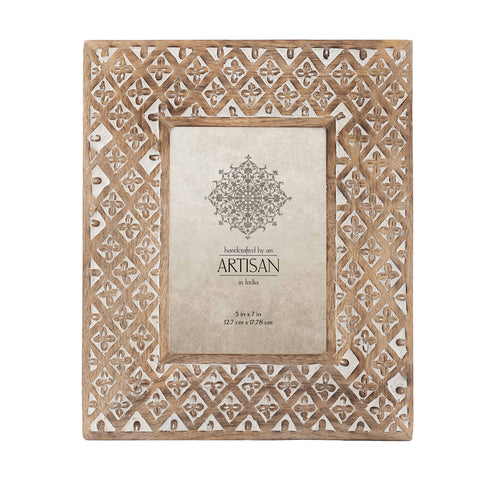 Handcrafted 5x7in 'Diamond Flower' Photoframe 29cm