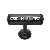 Vintage Style Black Table Top Calendar 24x18cm