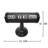 Vintage Style Black Table Top Calendar 24x18cm