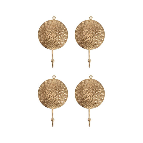 Set 4 Circular Mandala Wall Hooks 21cm