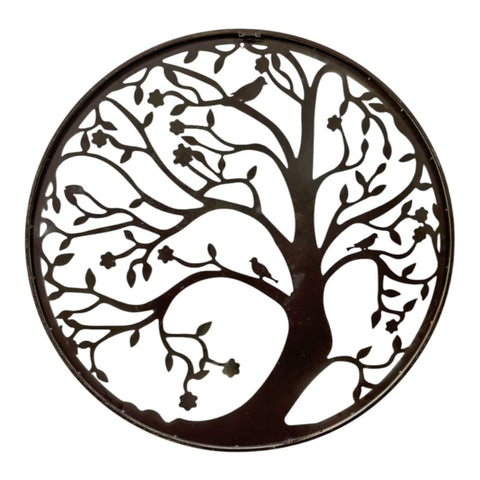 Round Laser Cut Tree Of Life w Red Birds 80cm