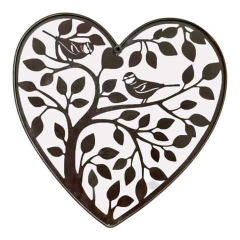 Laser Cut Heart Tree Of Life w Red Birds 45cm