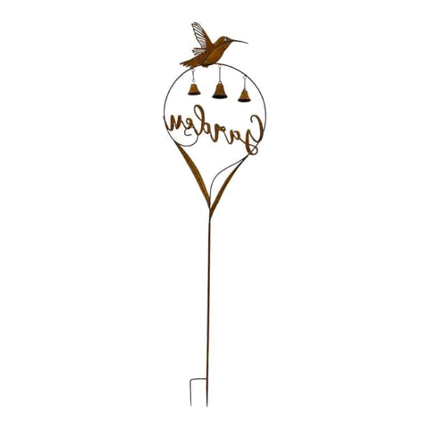 Garden' Stake w Hummingbird + Bells 158cm