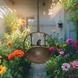 Hanging Birdfeeder w Bird On Swing 48cm