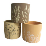 Set 3 Asst Flowergrass Design Planters w Hole + Plug 17cm