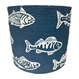 Set 3 Assorted Fish / Stripe Planters w Hole + Plug 14cm