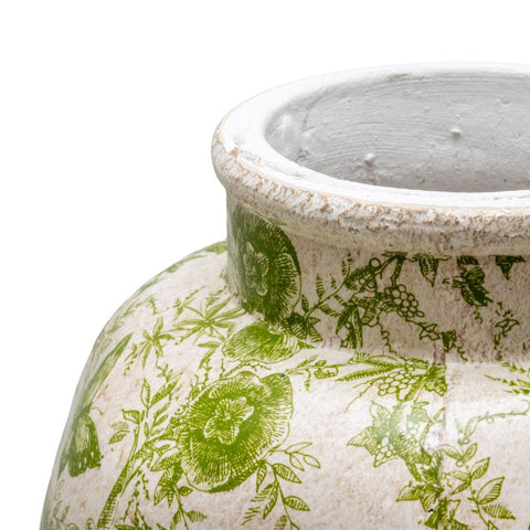 Glazed Green Stoneware Look Vase 37cm