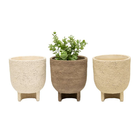Set 3 Asst Curve Base Planters w Hole + Plug 20cm