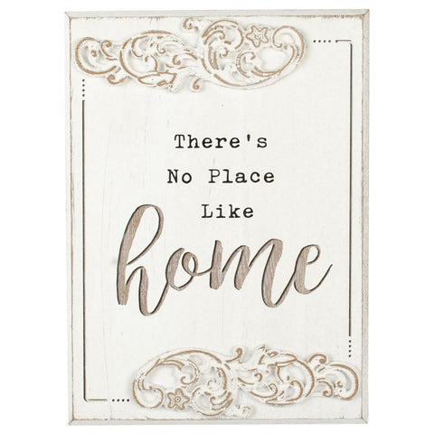 Wood-carved 'No Place Like Home' Wall Art 20x27cm