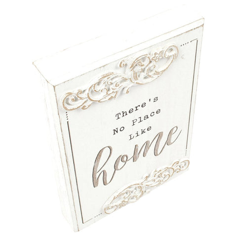 Wood-carved 'No Place Like Home' Wall Art 20x27cm