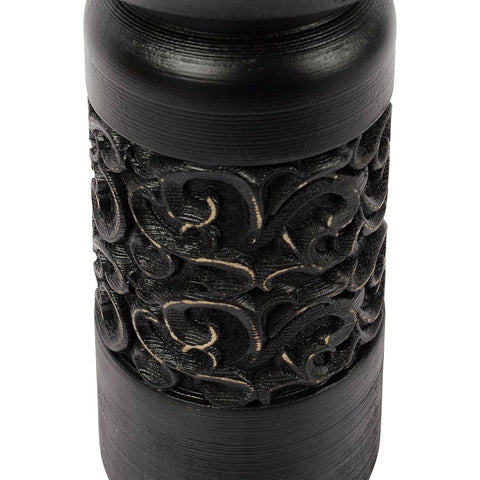 Nero Carved Pillar Candleholder 11x23cm