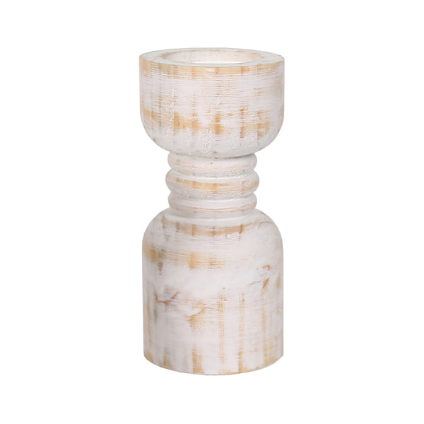Contemporary Carved Loop Pillar Candleholder 25cm