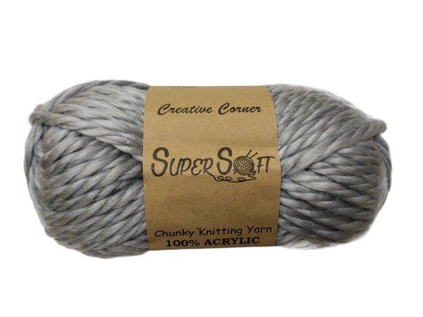 bulk 12 Grey Marl Chunky Yarn 100G