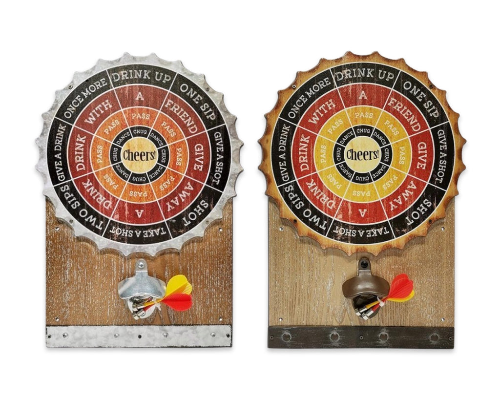 Set 2 Darts Board & Beer Opener Assort 40cm