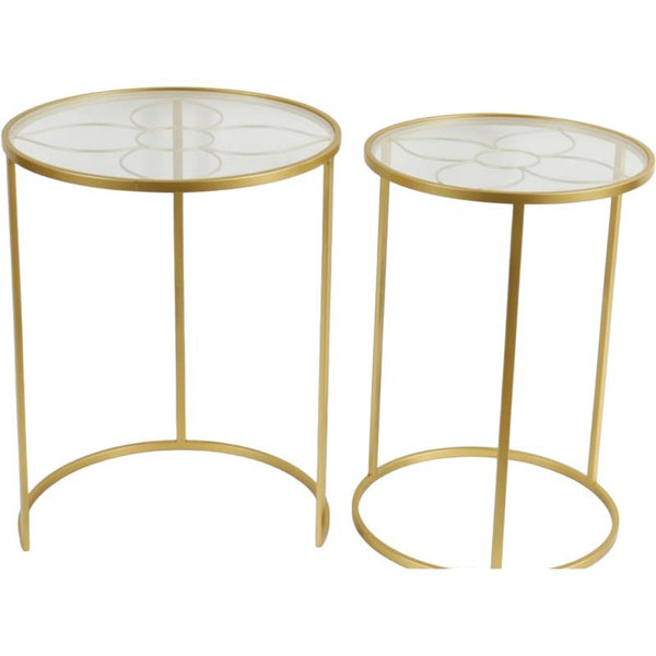 Set 2 Elm Side Table 46x61cm