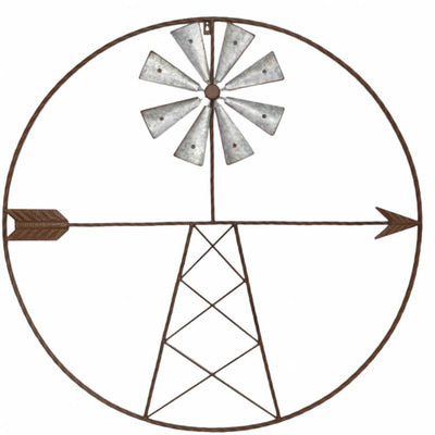 Metal Windmill Wall Art 91x91cm