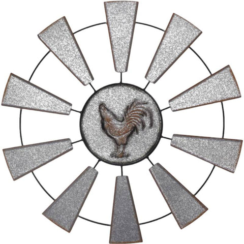 Rooster And Windill Wall Art 70x70cm