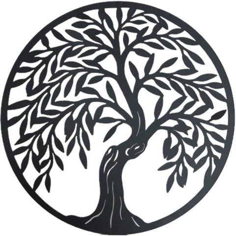 Round Tiger Tree Metal Wall Art 40cm