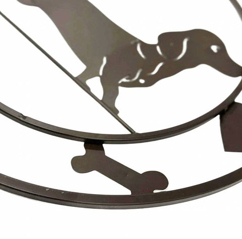 Round Dachshund Metal Wall Art 40cm