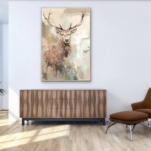 Hulio Deer Framed Canvas 80x120cm