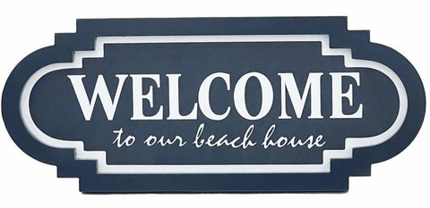 Welcome To Our Beach House Sign 48x20cm