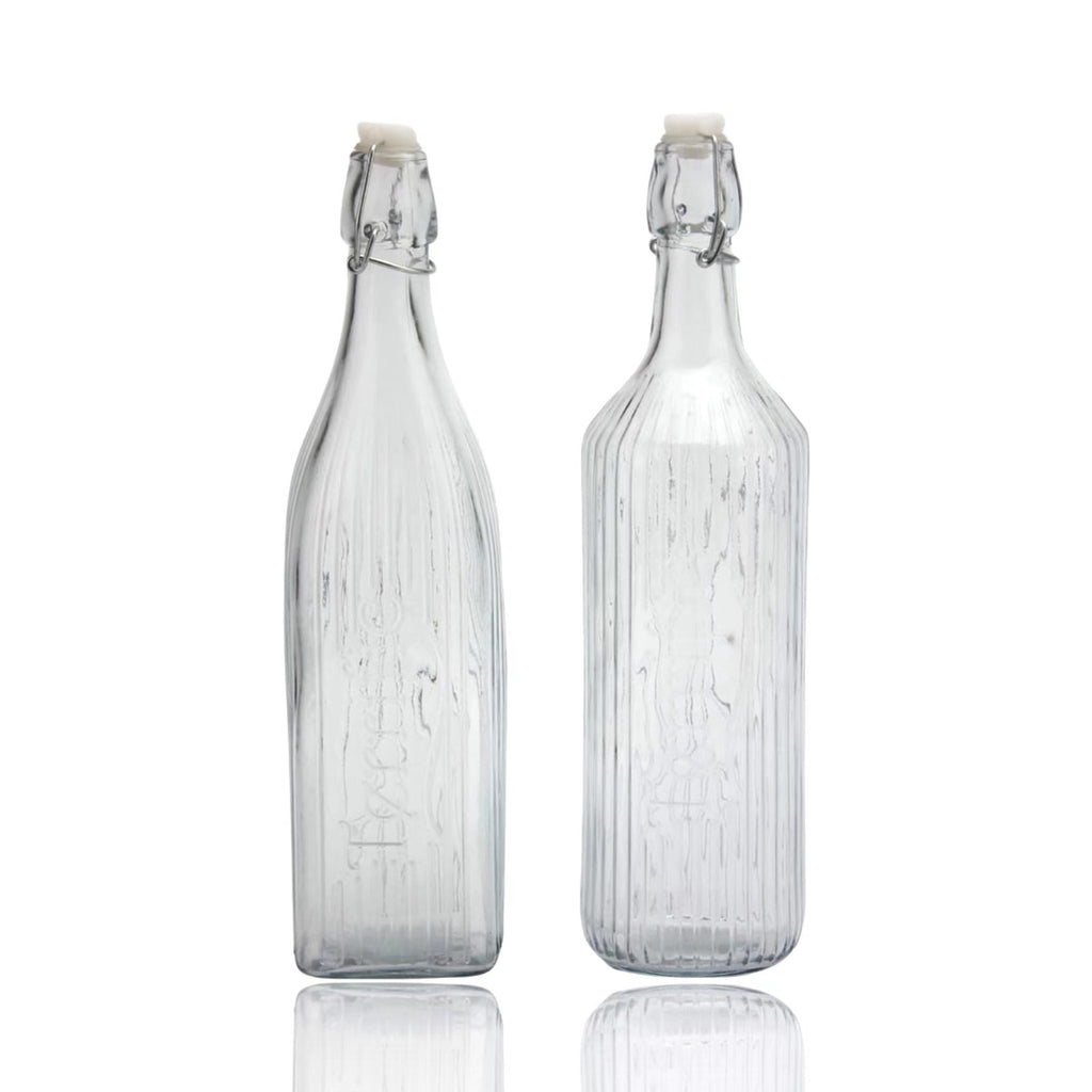 bulk 12 Clear Water Bottle Clip Top 1Lt 2 Assorted