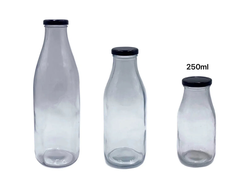 bulk 48 250ml Glass Milk Bottle
