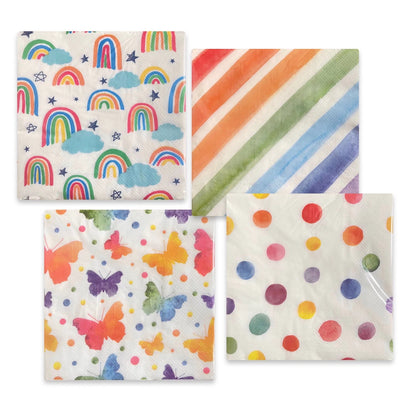 bulk 960 Rainbow Napkins 2ply Assort 33cm