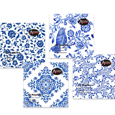 bulk 960 3Ply Napkin All About Blue Assort 33cm