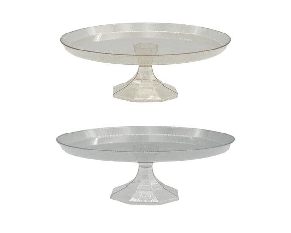 bulk 24 Glitter Plastic Cake Stand 26x5cm