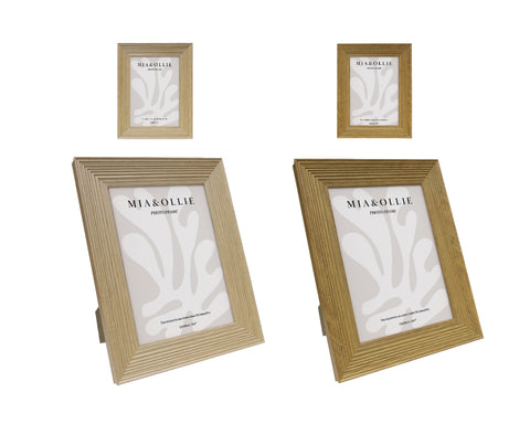 Set 2 Photo Frame Oak '5x7in" Assort 18cm