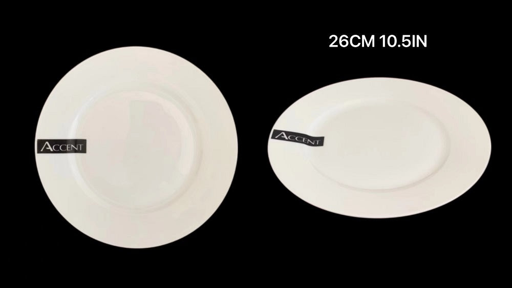 bulk 24 Round Dinner Plate White 26cm