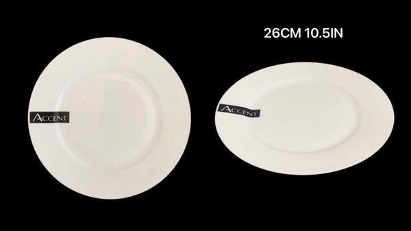 bulk 24 Round Dinner Plate White 26cm