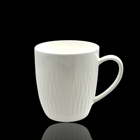 bulk 36 White Bone China Mug w/ Pattern 260ml