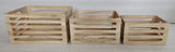 Set 3 Natural Wood Crates 40x22cm