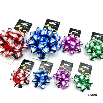 bulk 24 2 Tone Gift Bow 7.5cm Assort Cols